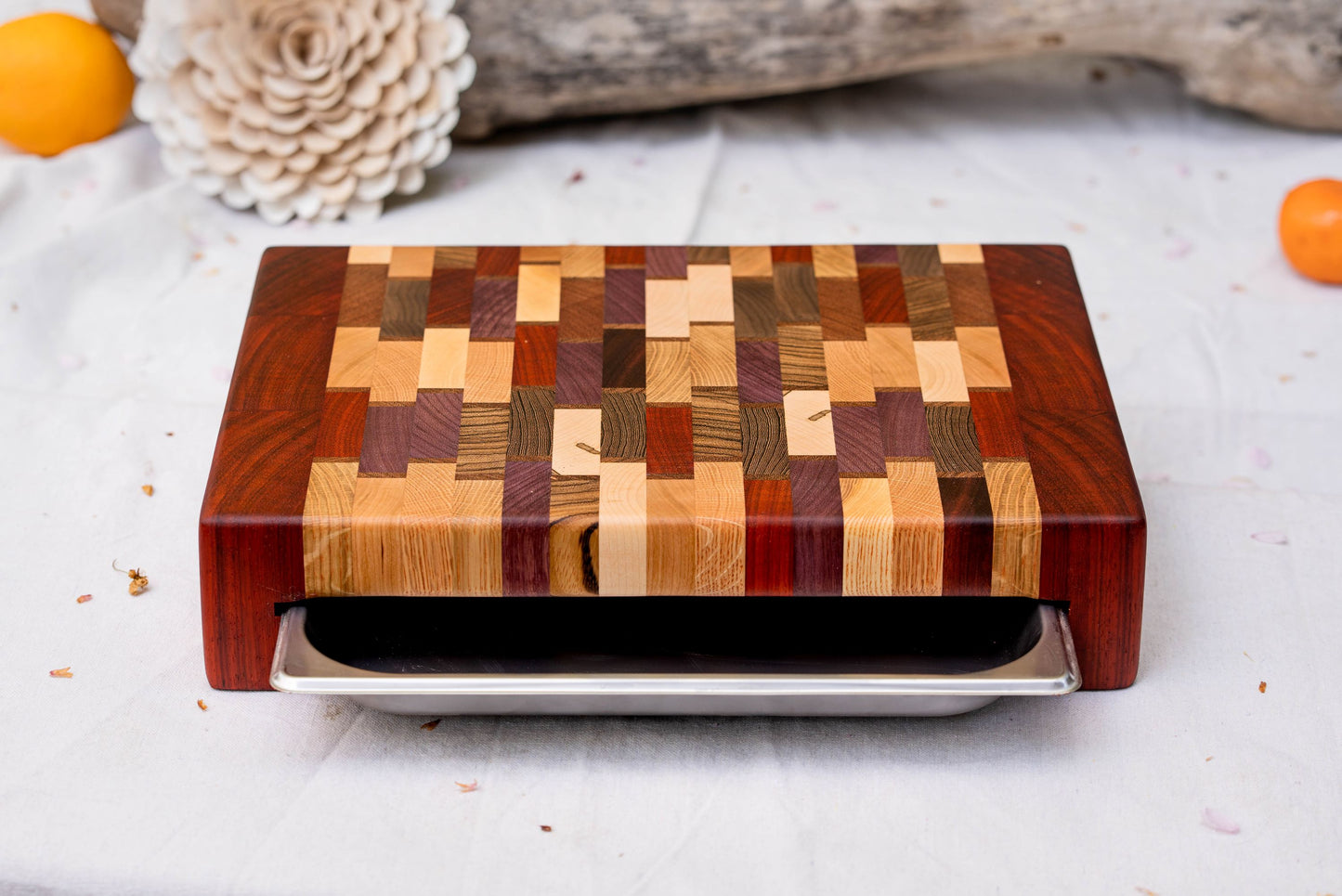 Exotic Mix Bricks Design Cutting Board with Tray