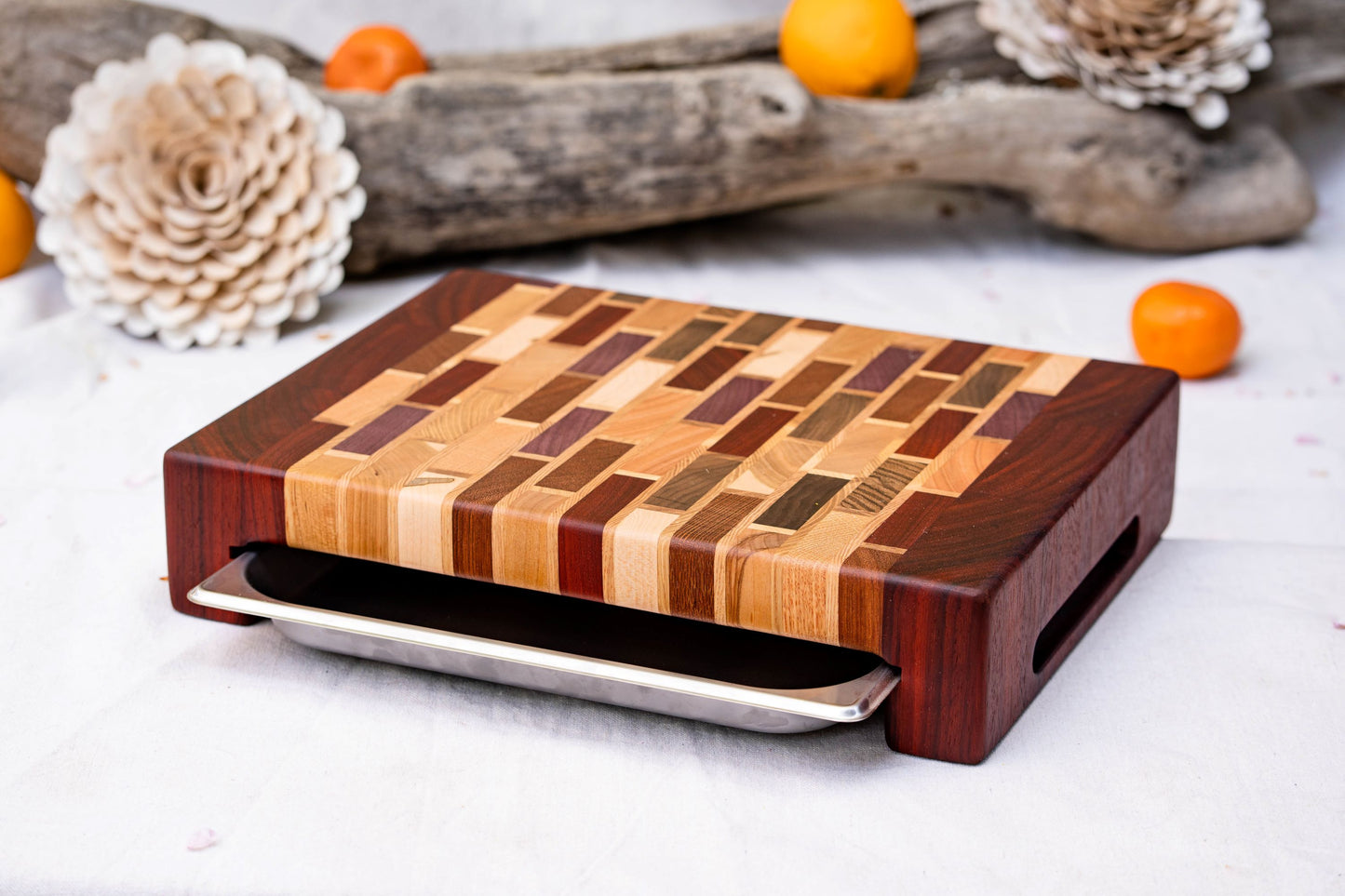 Exotic Brick Wall Design Cutting Board with Tray