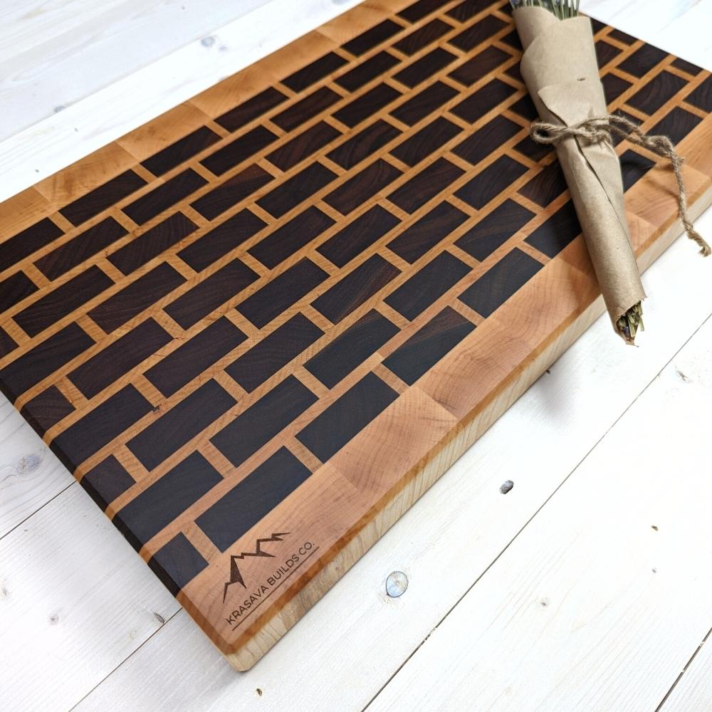Classic Walnut Brick Wall Cutting Board