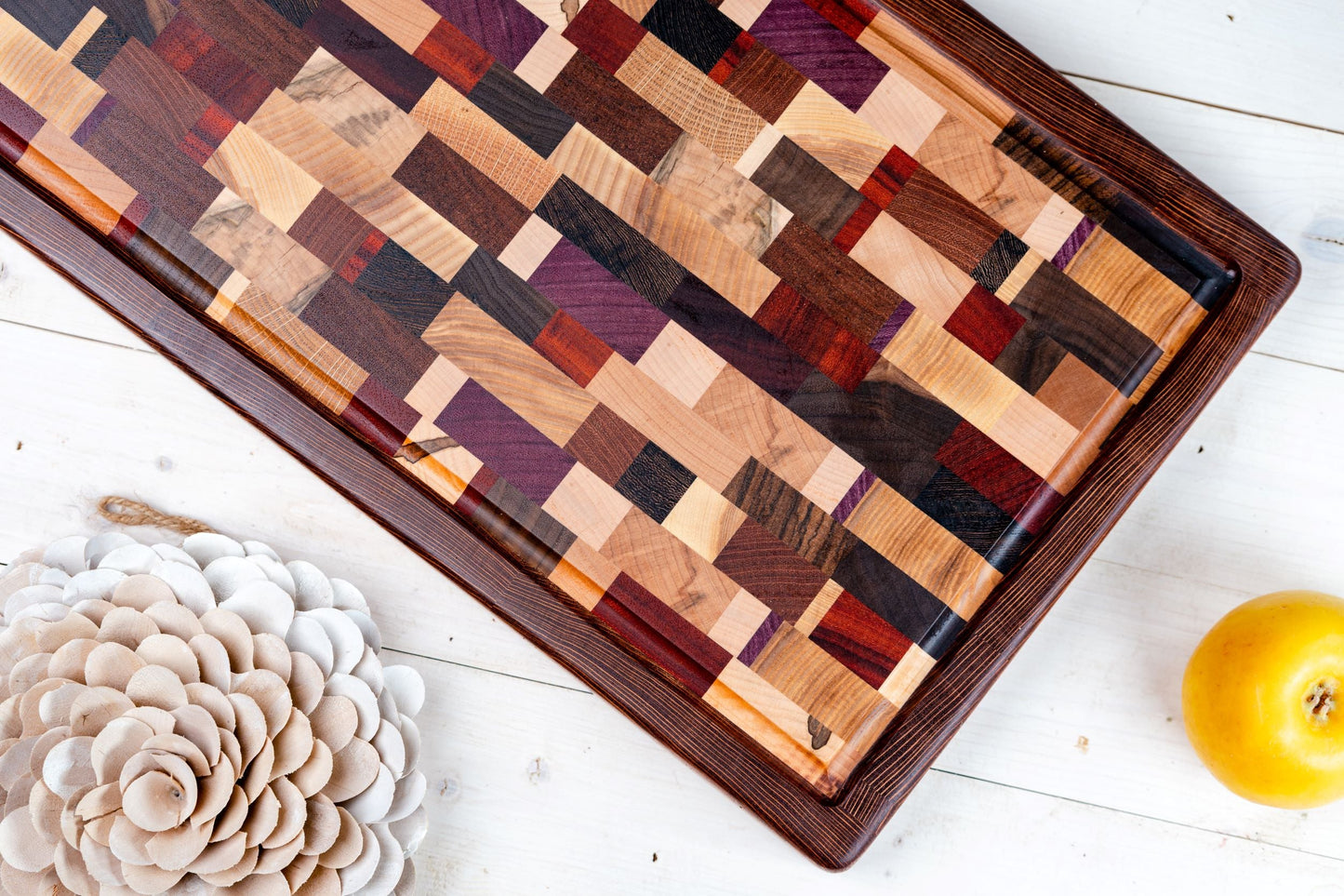 Chaos Design Long Cutting Board with Lace Wood Frame