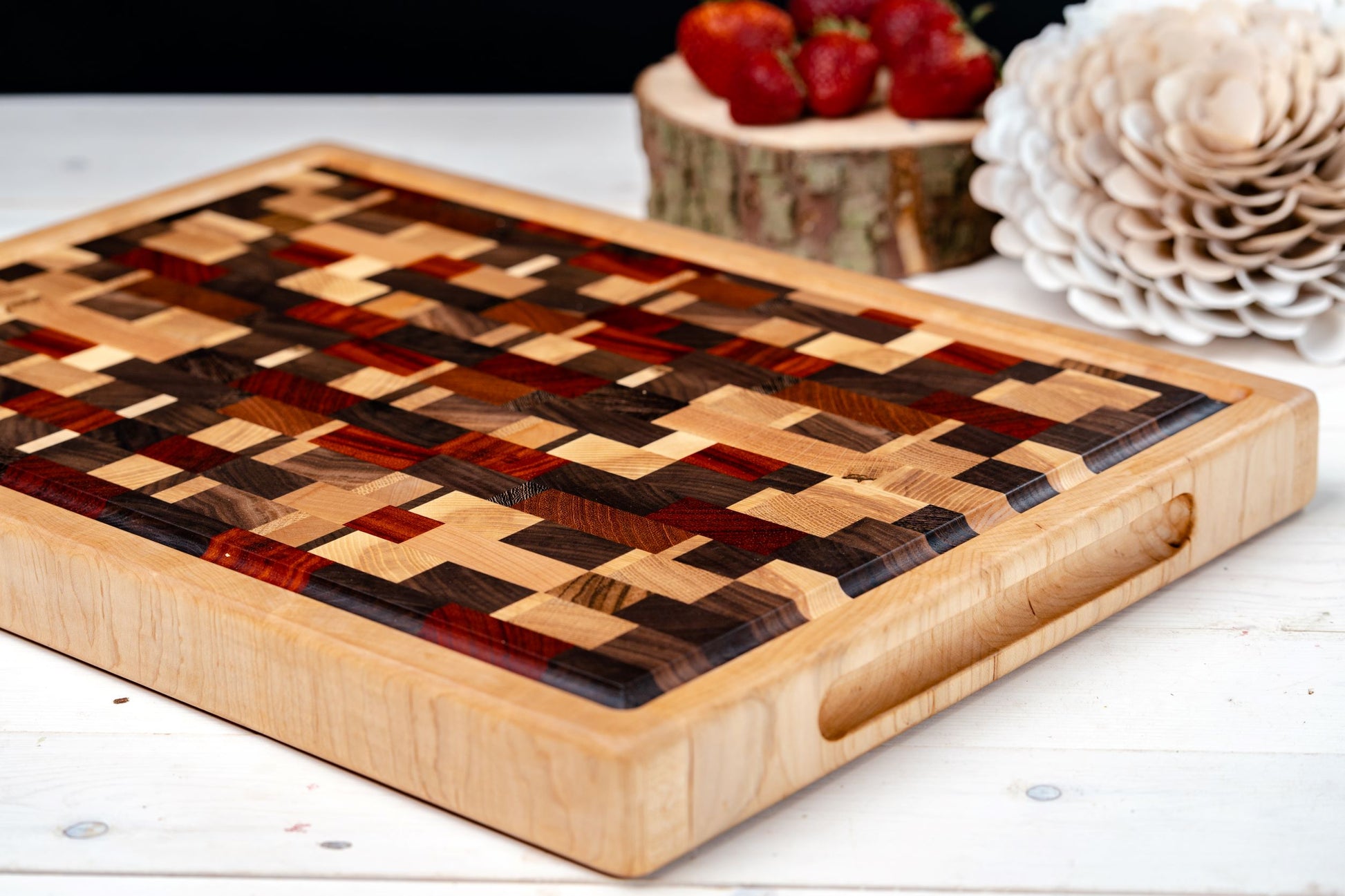 extra large sapele wood cutting board