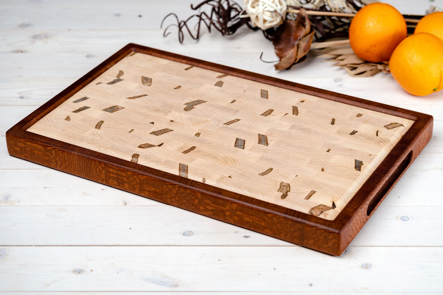 Ambrosia Maple with Lace Wood Frame Cutting Board